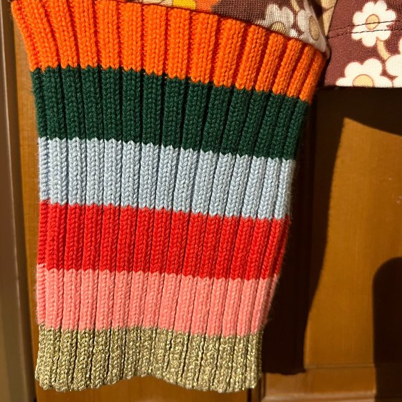 Manoush NWT vintage print cotton tee. retro 70s floral, rainbow stripes. L - Picture 14 of 14